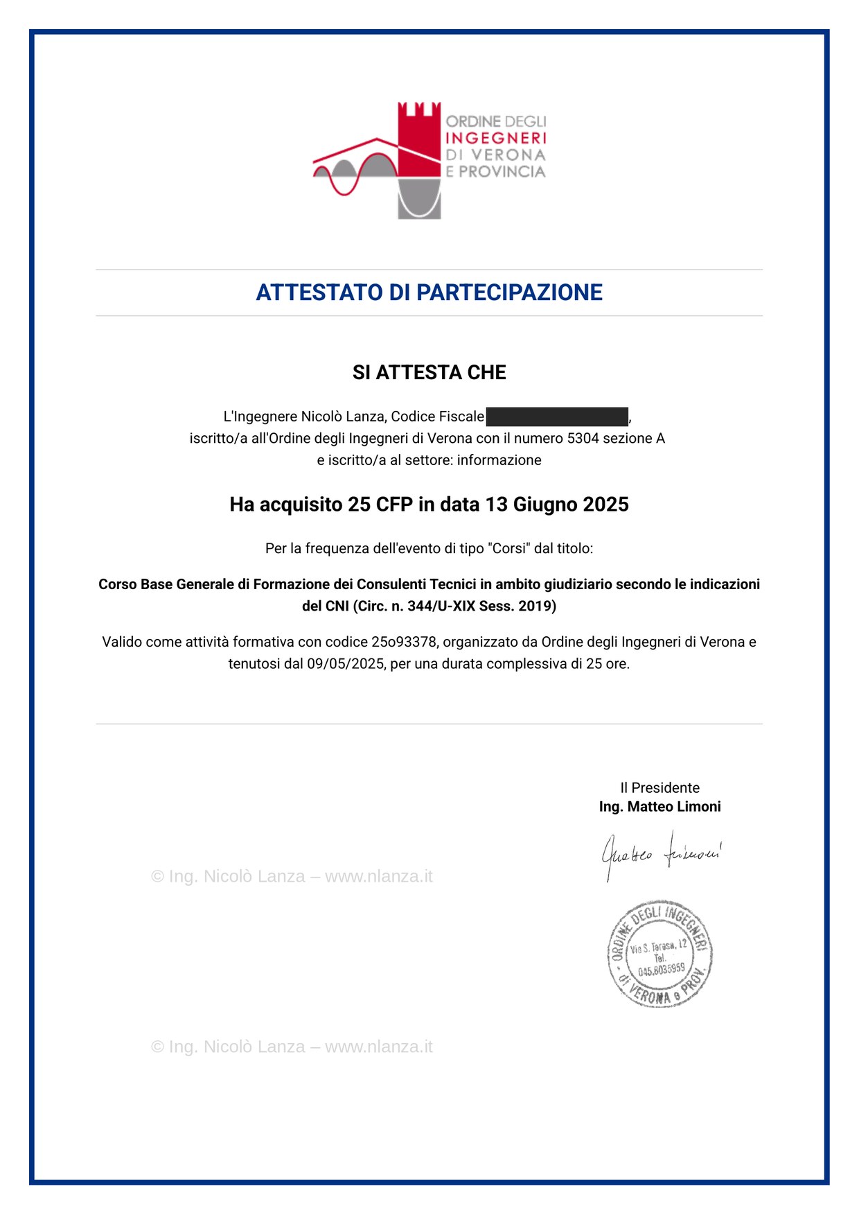 Consulente tecnico in ambito giudiziario (CTU) – Nicolò Lanza